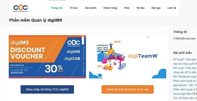Phần mềm quản trị doanh nghiệp OOC digiiMS